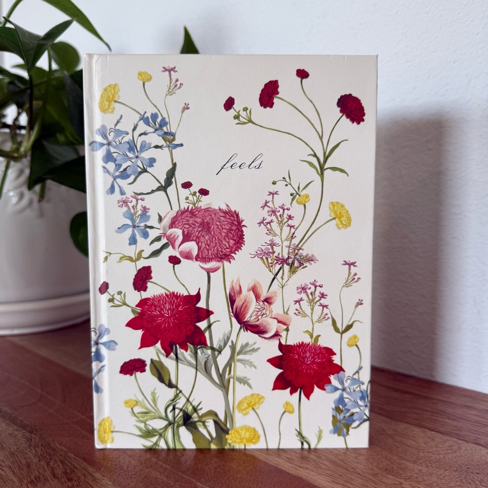 Papier Floral Design Journal with Red and Yellow Accents - New Never Used
